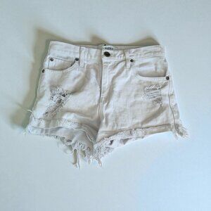 PISTOLA White Denim Distressed Shorts Size US 25